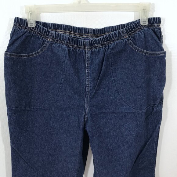 Just My Size Pull Up Denim Jeans Dark Wash Pockets 1X 16W Petite - Picture 2 of 7